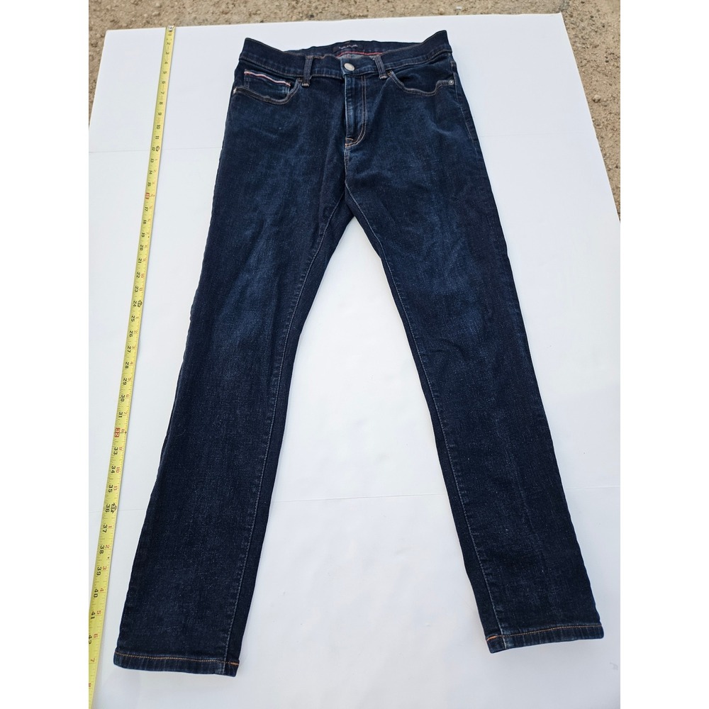 Tommy Hilfiger Mens Slim Fit Dark Wash Indigo Denim Jeans 32x30
